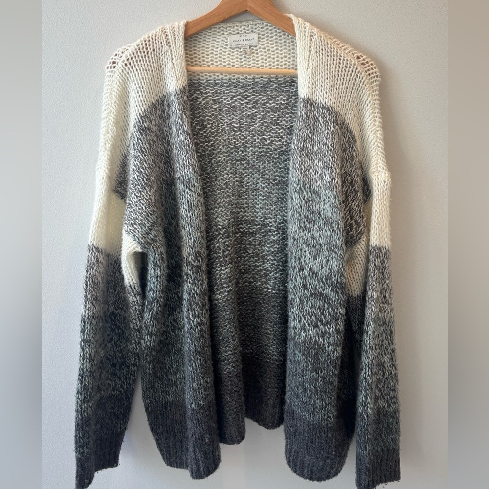 Lucky Brand Gray and Cream Cardigan